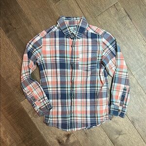 Plaid Boy’s Shirt in Blue and Pink